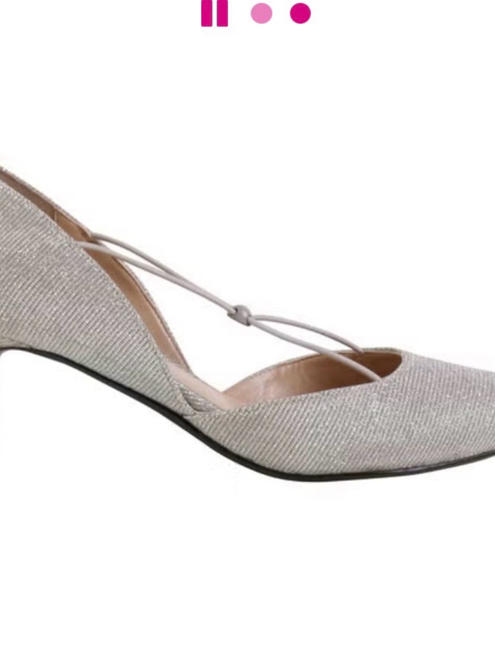 🌸 Veeva Dress Pump by J. Renee Silver Glitter 11 M - Picture 2 of 6